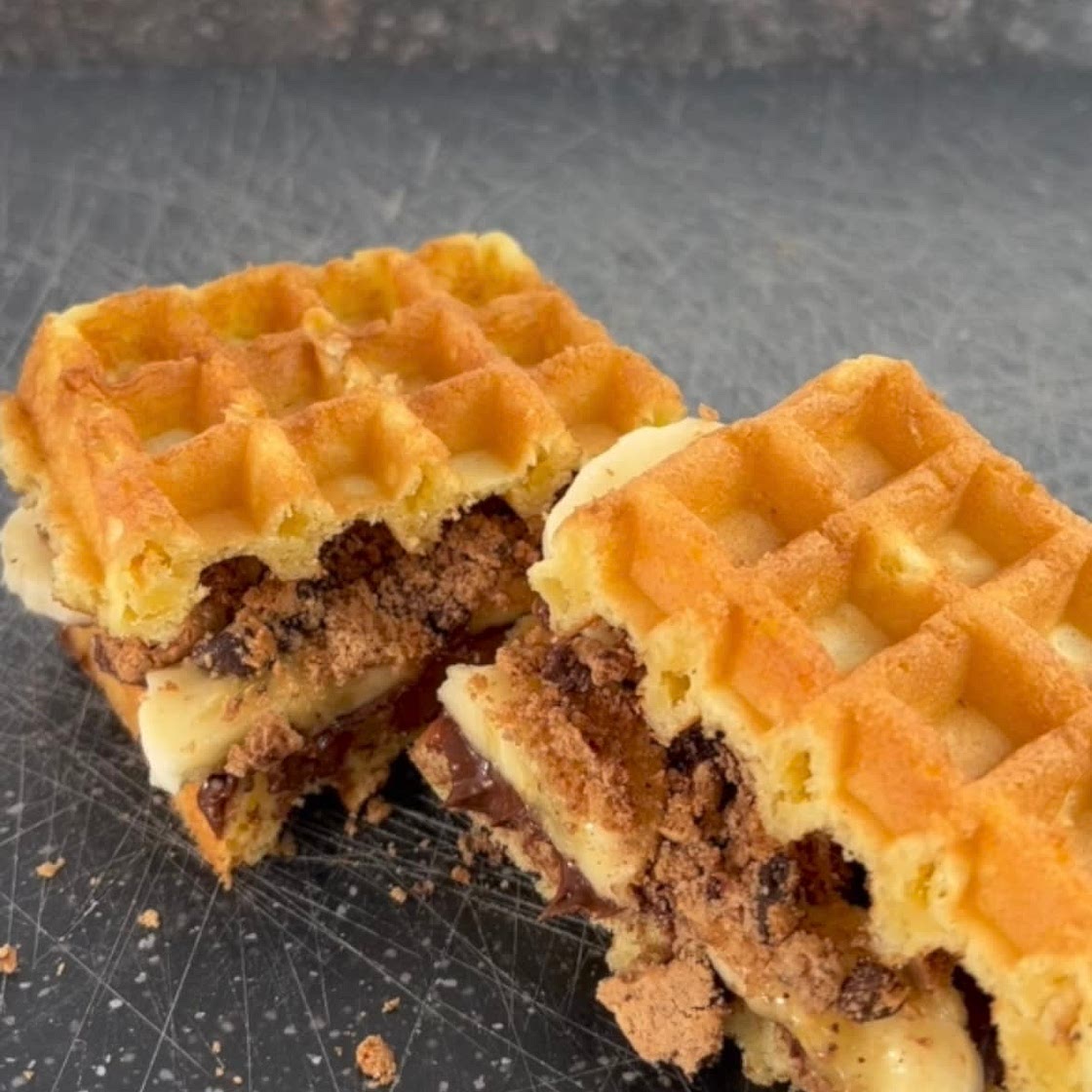 Nutella waffel sandwich