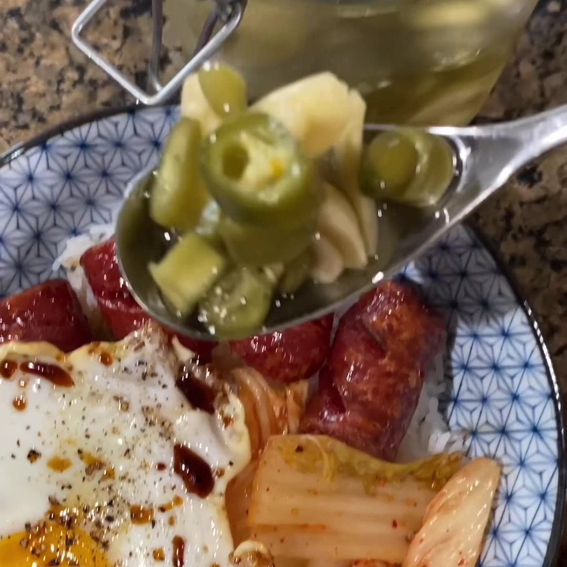 Pickled Serrano chili’s and garlic recipe
