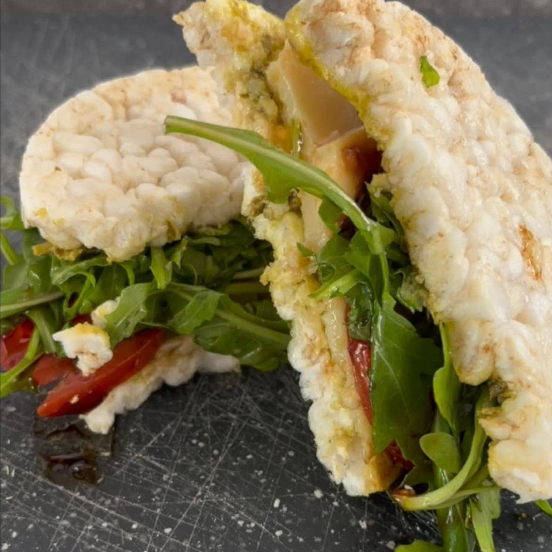 Italian rice cracker sandwich