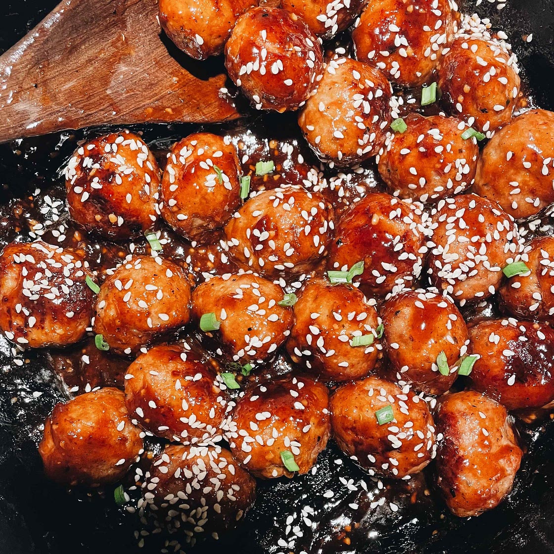 Weeknight Sticky Honey Garlic Meatballs