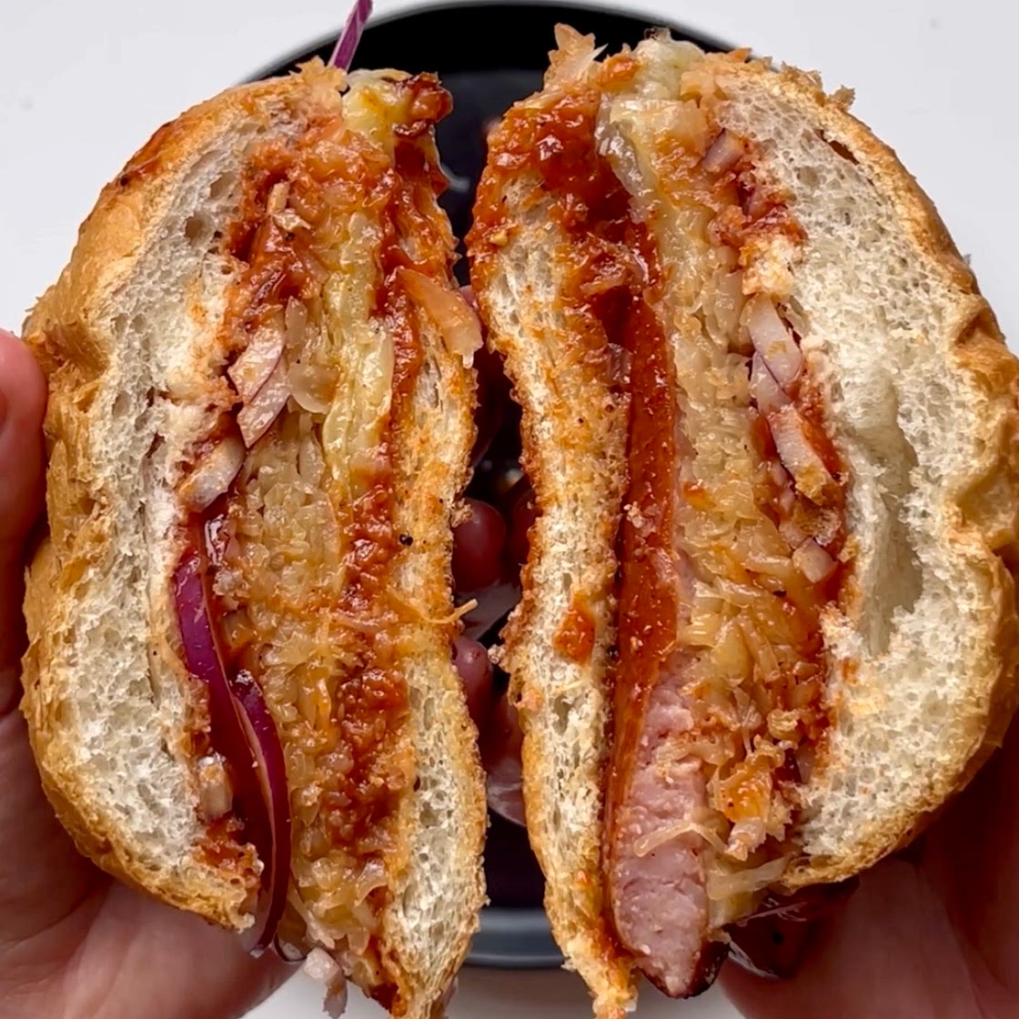 Polish Kielbasa Sandwich