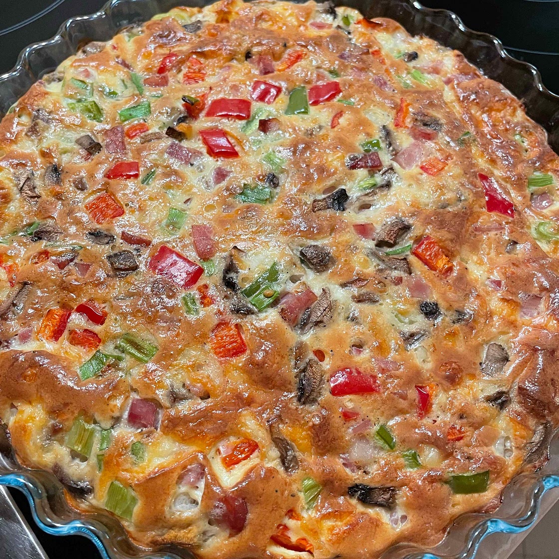Crustless Quiche - Ham and Cheese