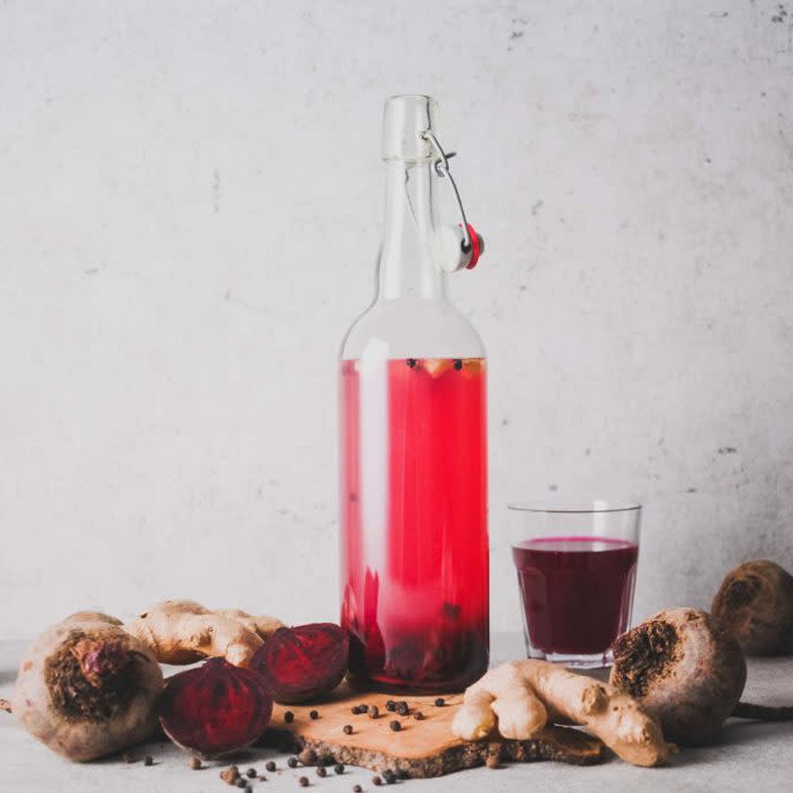 Erdig-süßer Wasserkefir mit Rote Bete