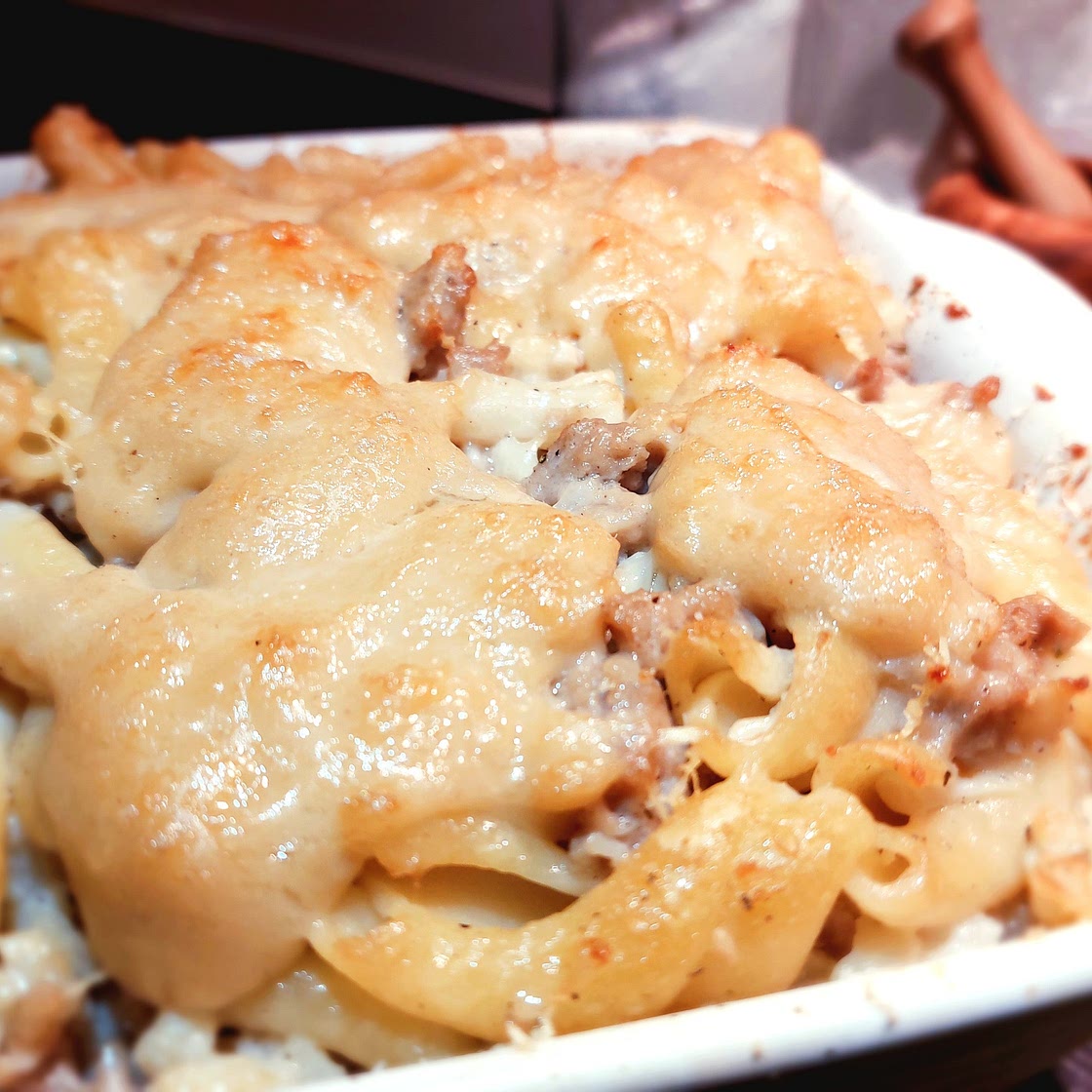 Baked pasta - cauliflower and sausage