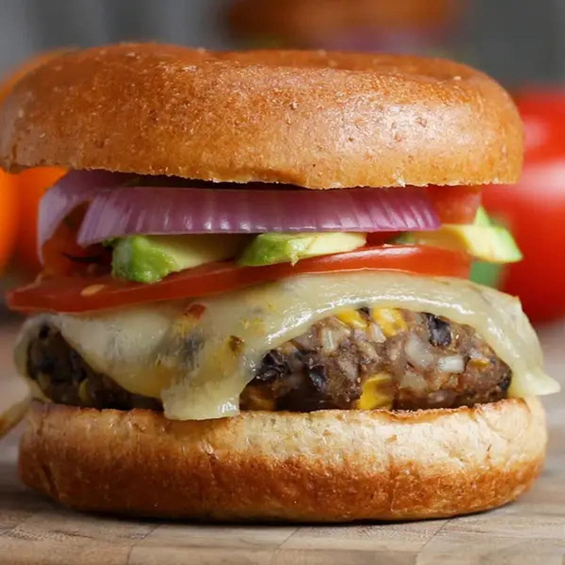 Cheesy Corn and Bean Burgers