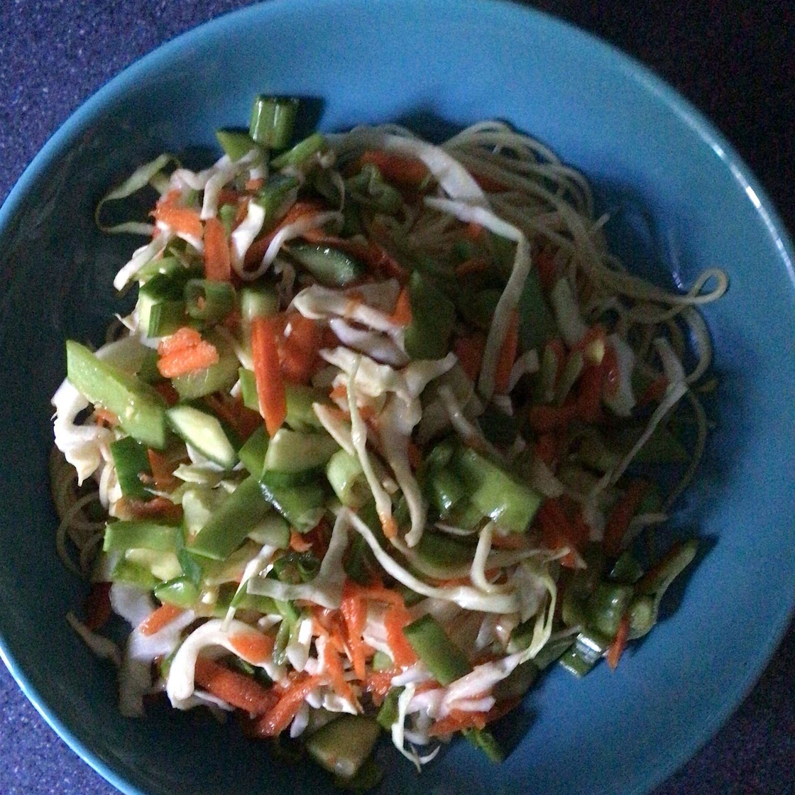 Cold Soba Noodle Salad with Ginger Soy Dressing