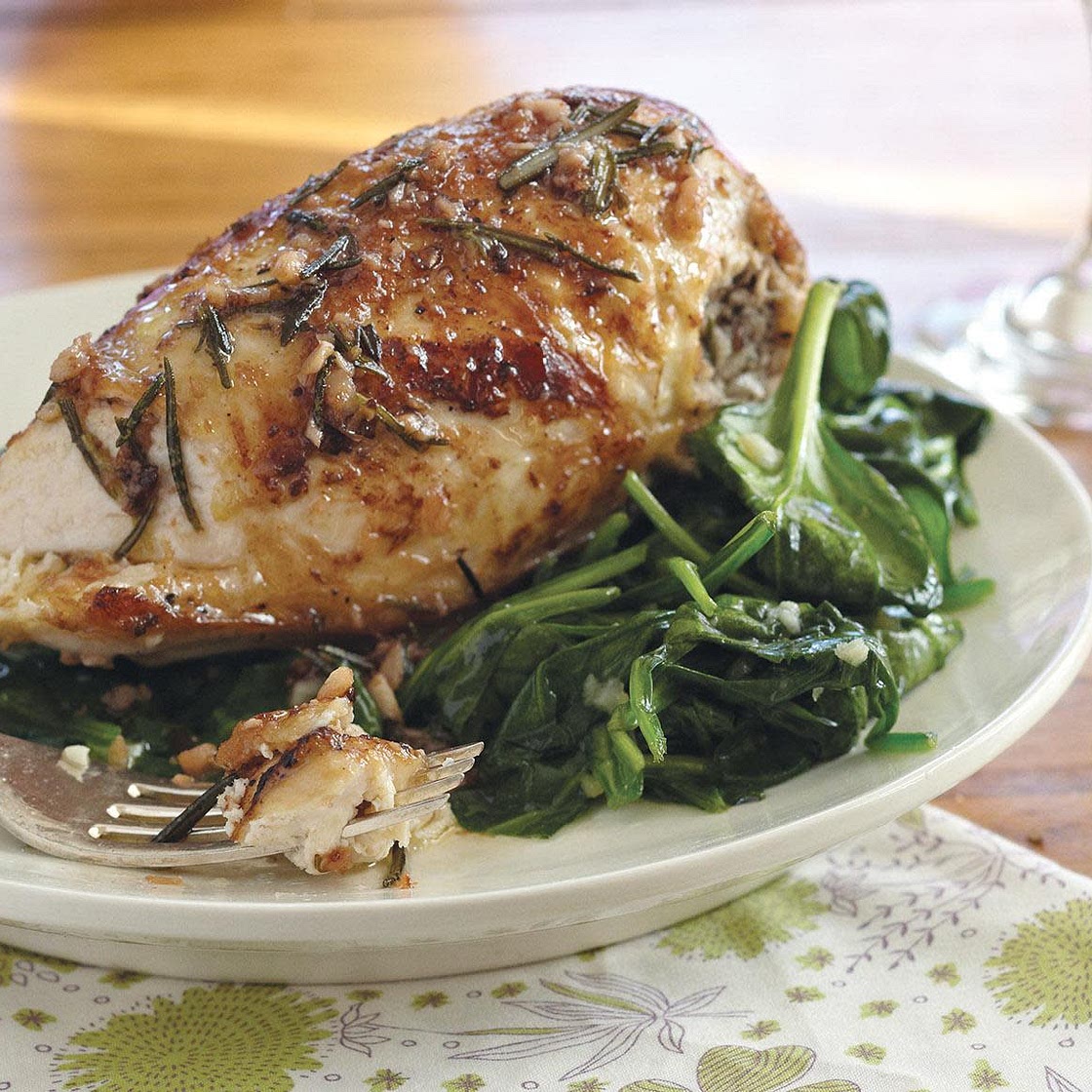 Rosemary Chicken with Garlicy Spinach