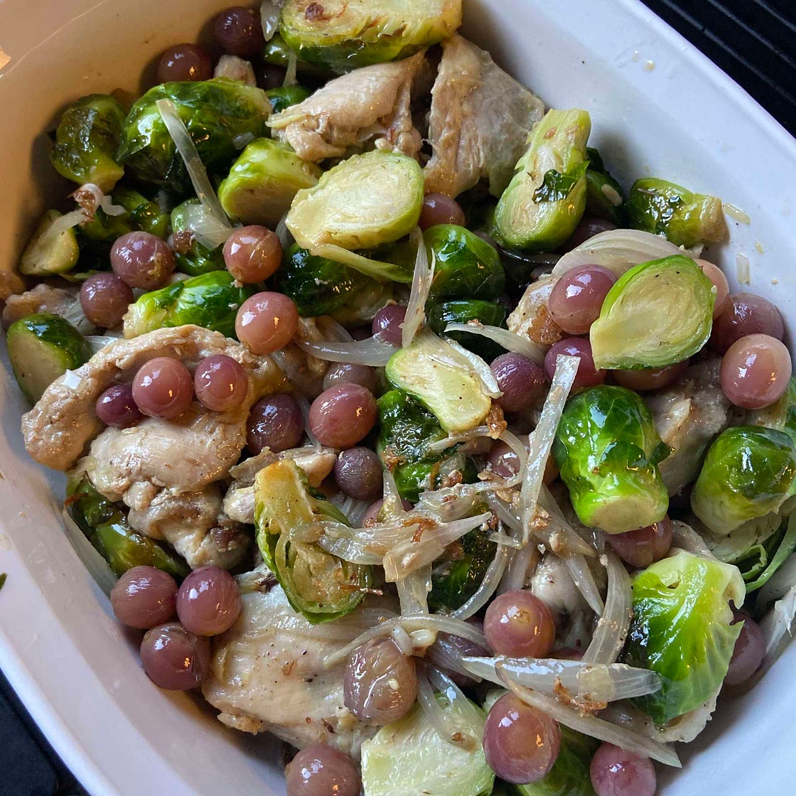 Roasted chicken thighs 