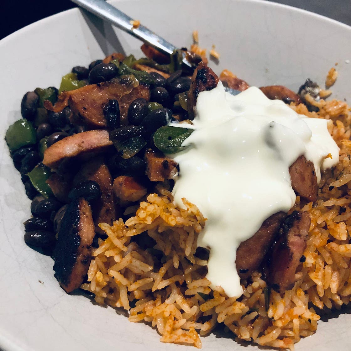 Jollof Rice with Sausage and Beans