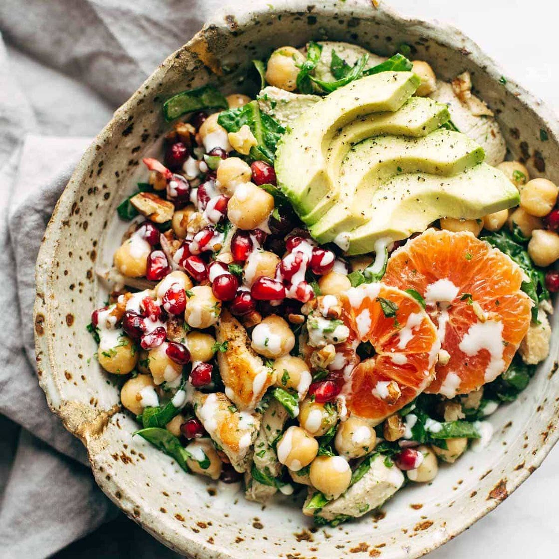 Winter Spa Salad with Lemon Chicken