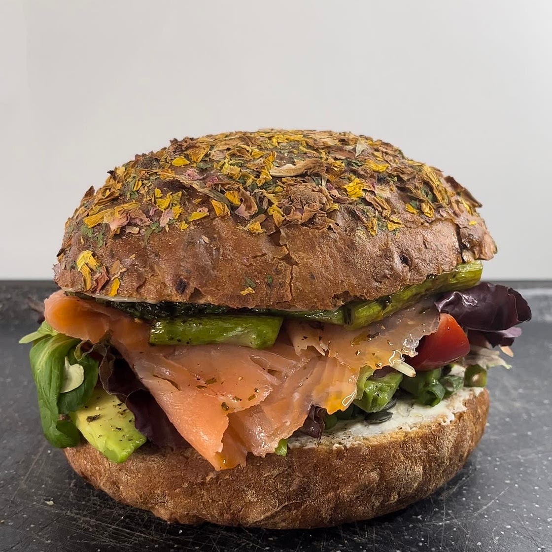 Summer flower bread sandwich