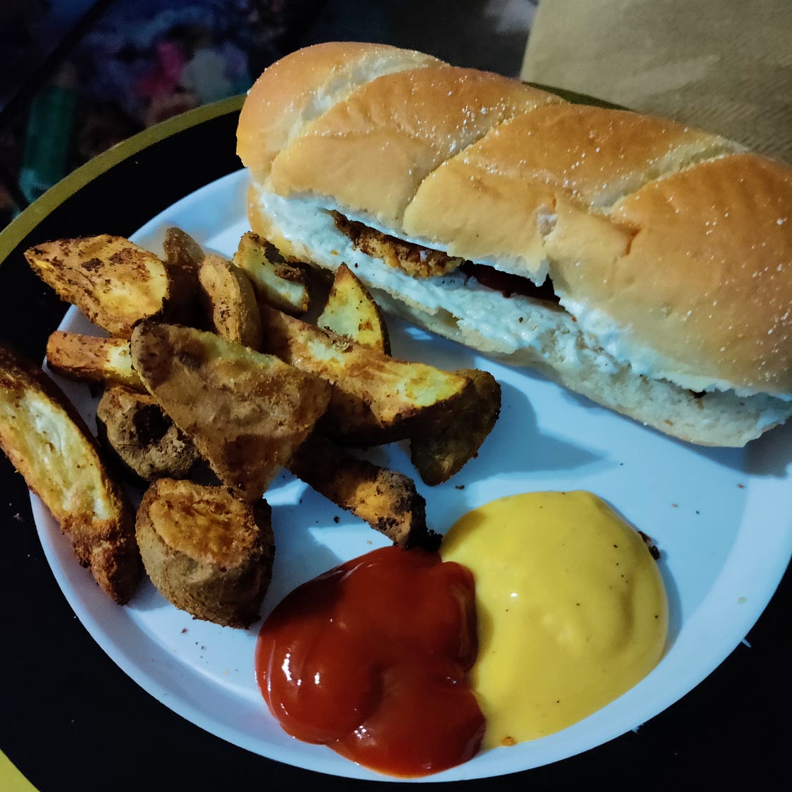 Homemade chicken nuggets and fries