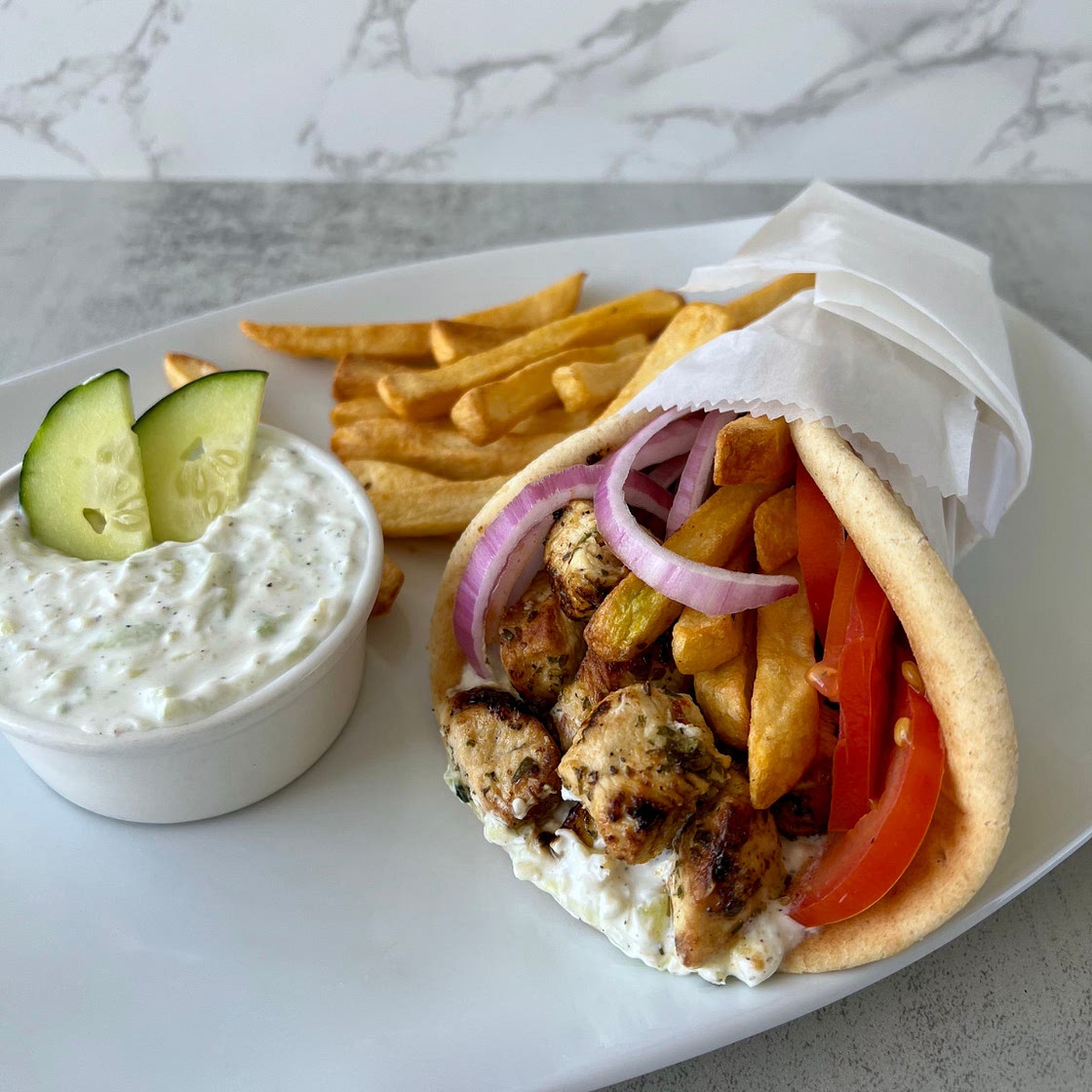 Greek Chicken Souvlaki Wrap