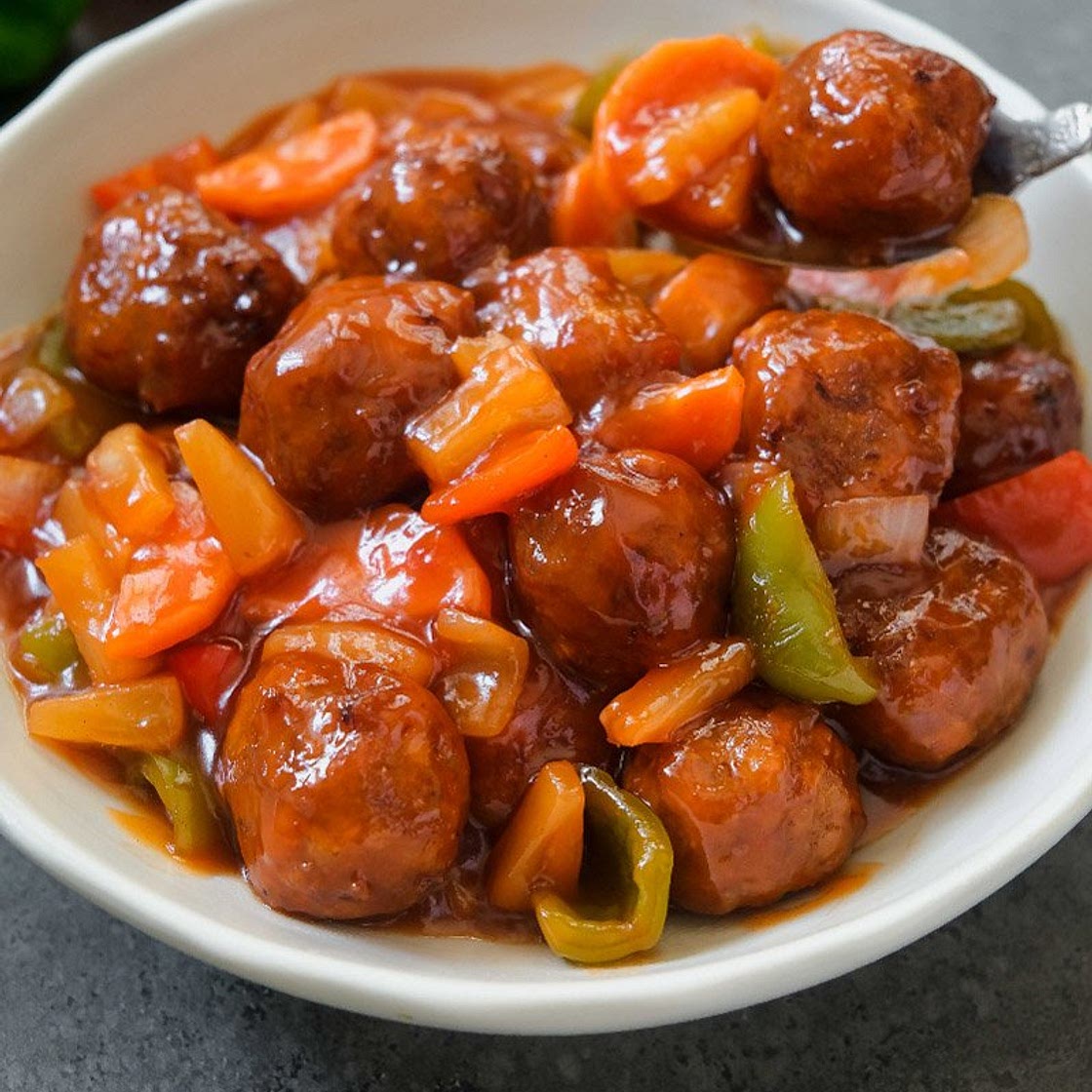 Vegan Sweet and Sour Meatballs (Filipino Bola-Bola)