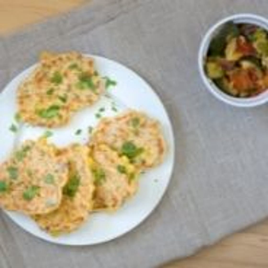 CORN FRITTERS WITH BACON