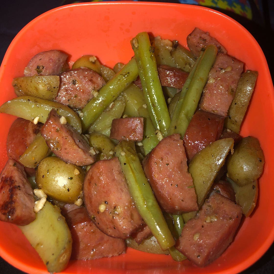 Smoked Sausage with Potatoes and Green Beans