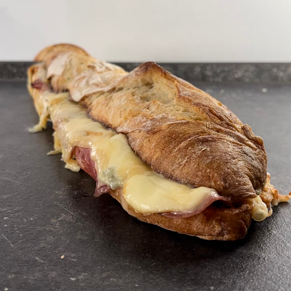 Italian Quattro formaggi salami sandwich 