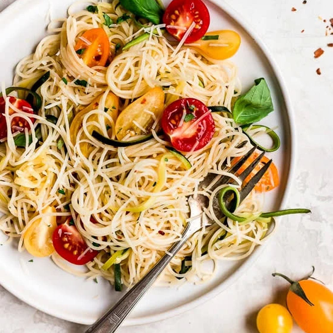 Angel Hair with Zucchini and Tomatoes