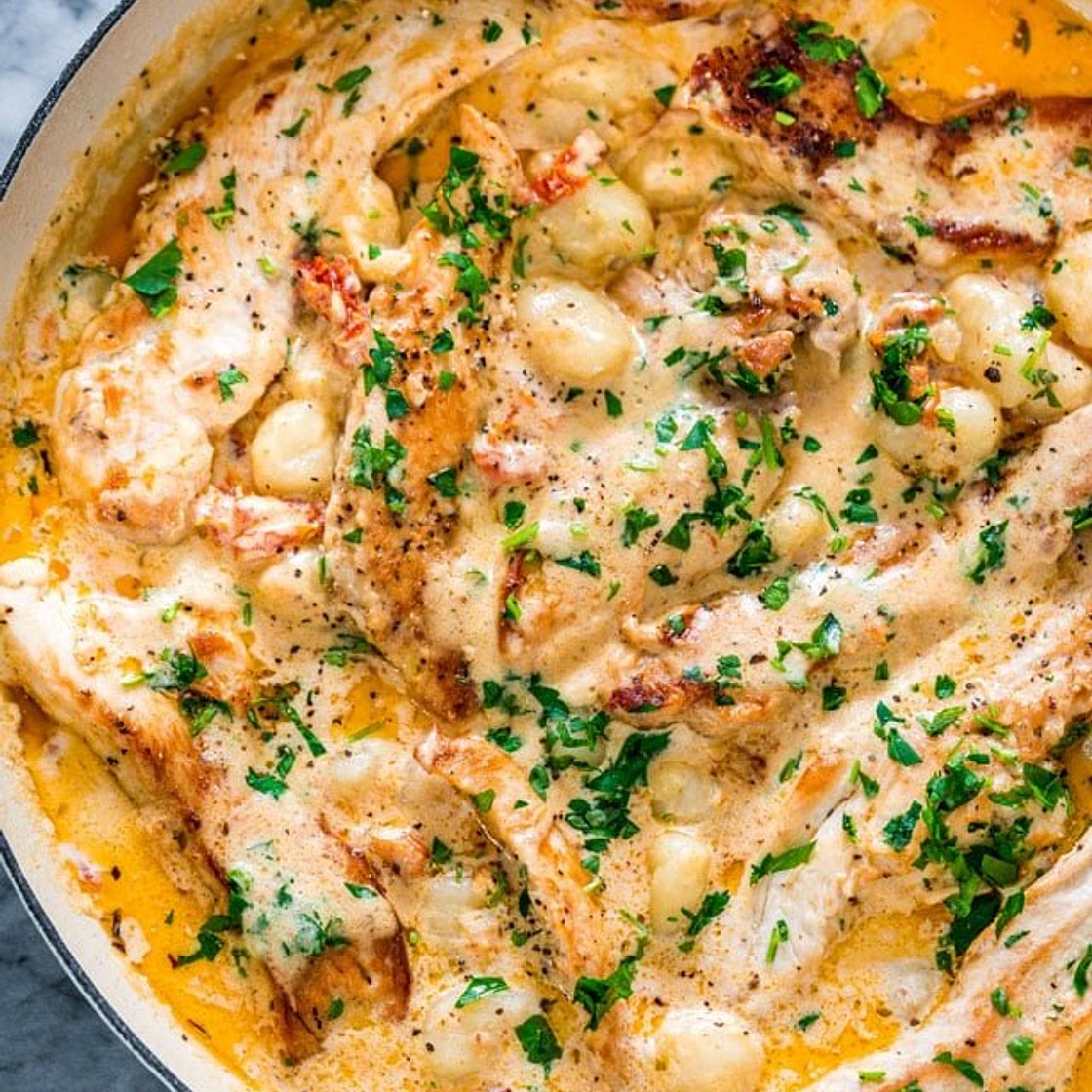 Creamy Sun Dried Tomato Chicken Gnocchi