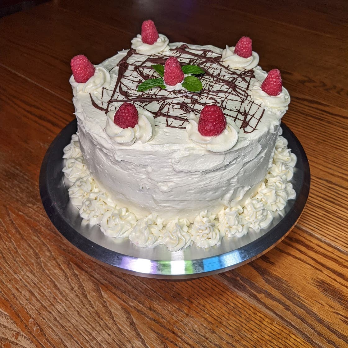White Chocolate Raspberry Cake