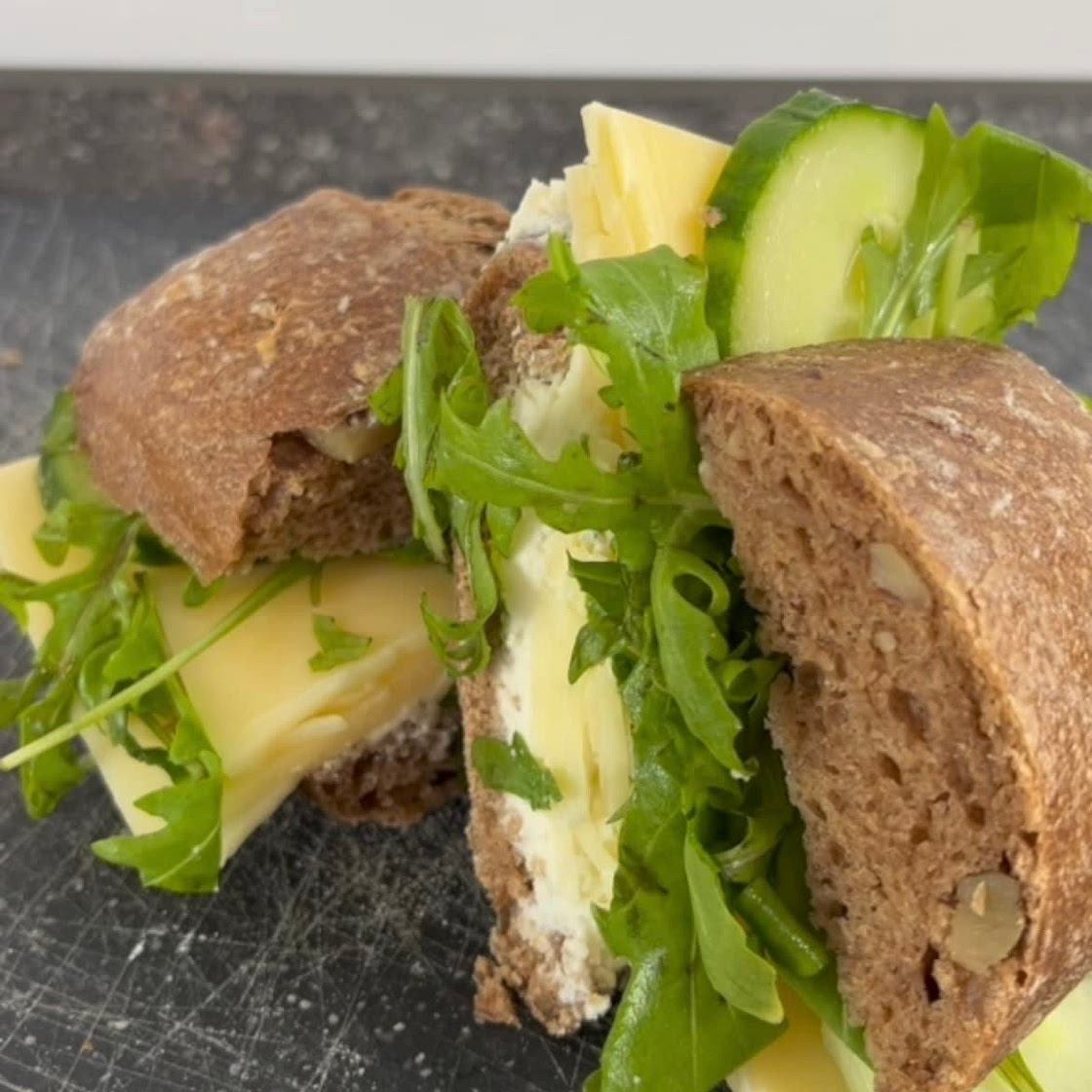 Creamy walnut cheese sandwich