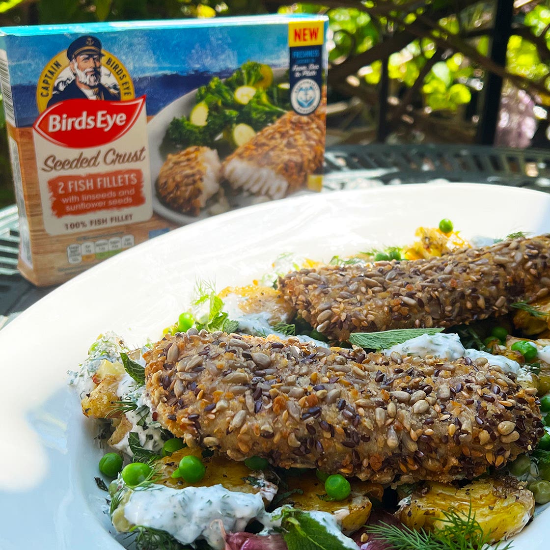 Lemon Yoghurt Potatoes & Crispy Fish