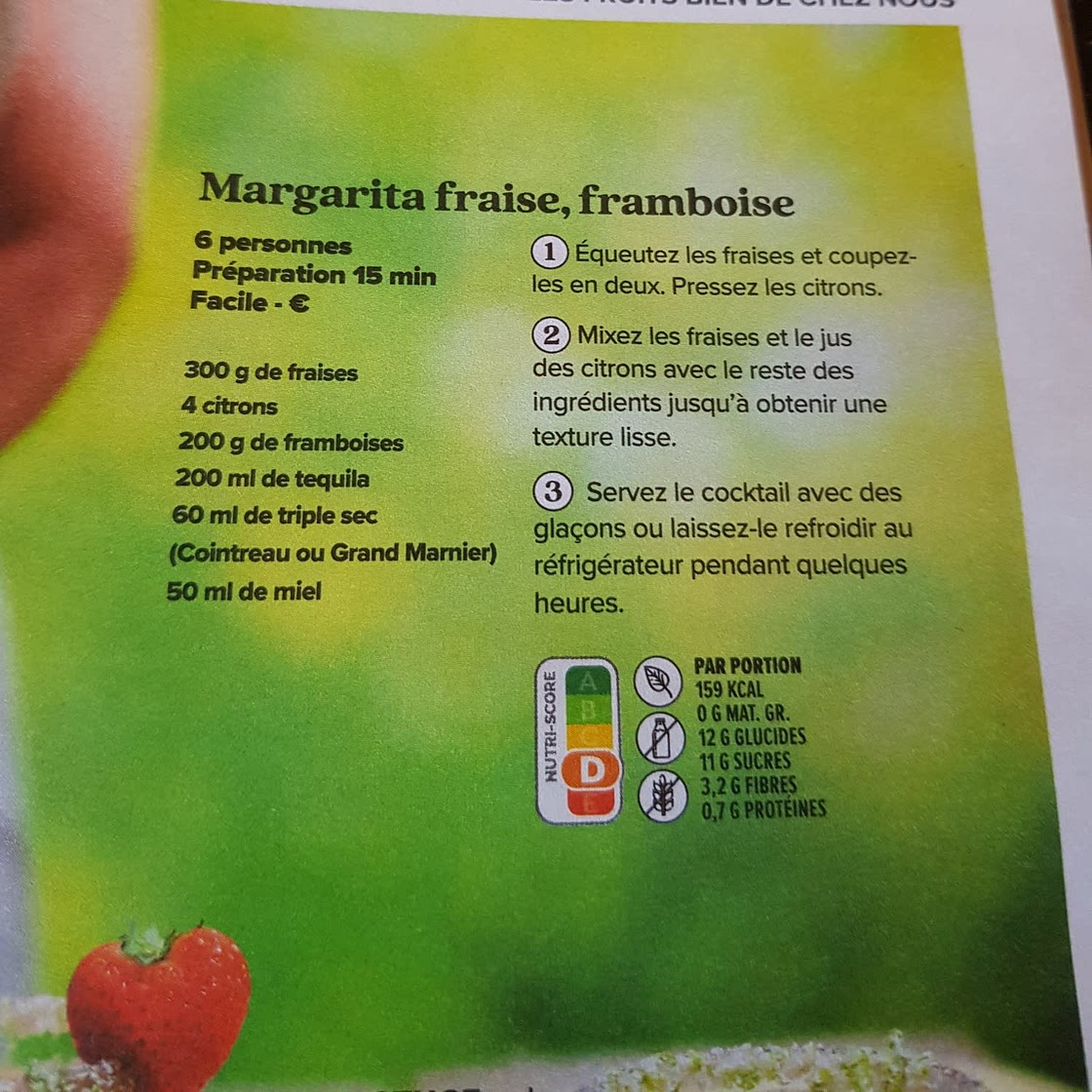 Margarita fraise, framboise