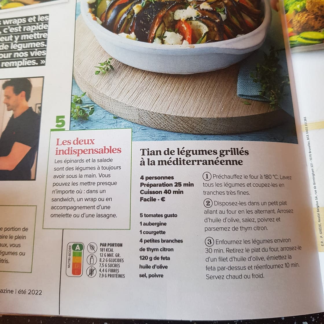 Tian de légumes grillés à la méditerranéenne