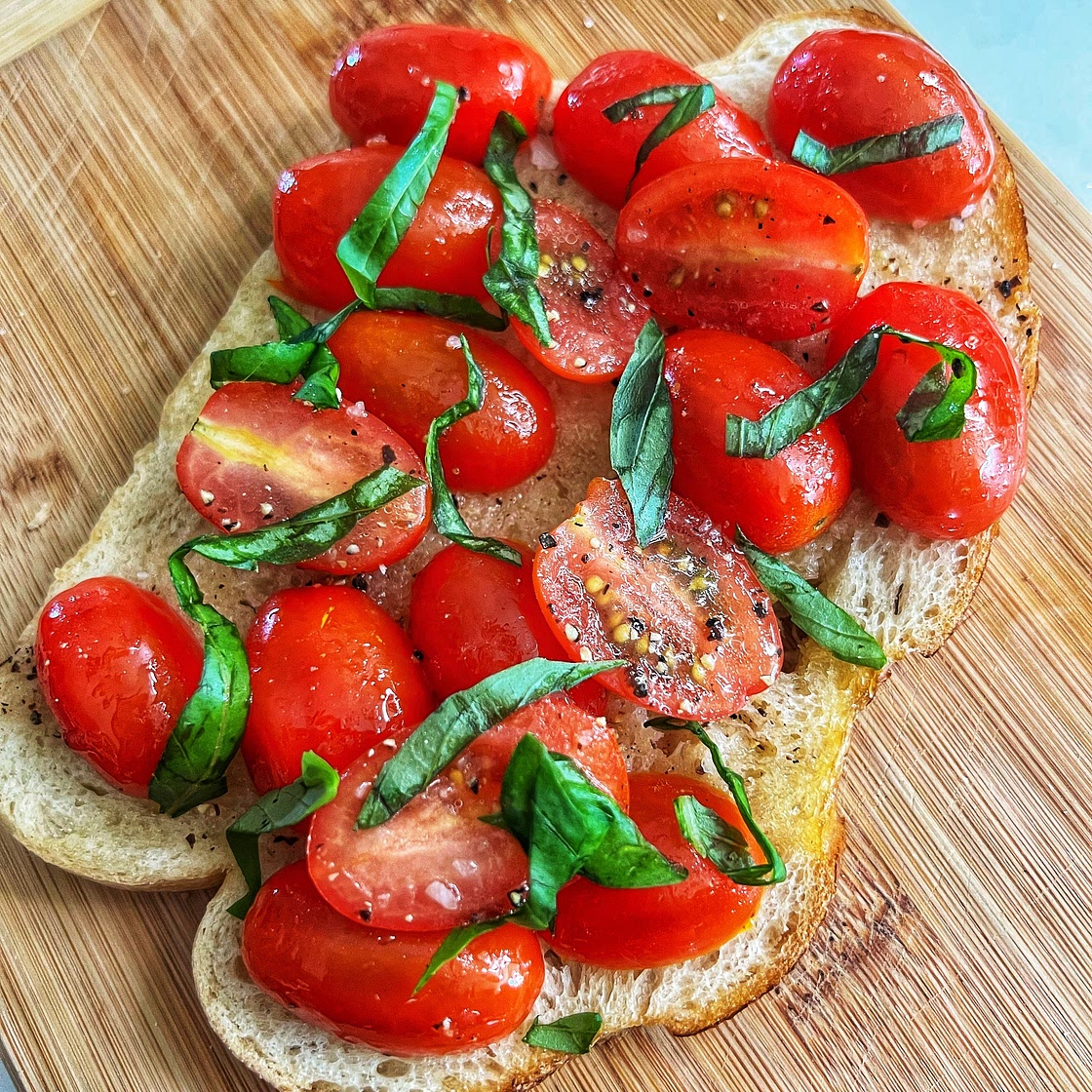 Truffle Garlic Tomato Toast — Angiela Eats 