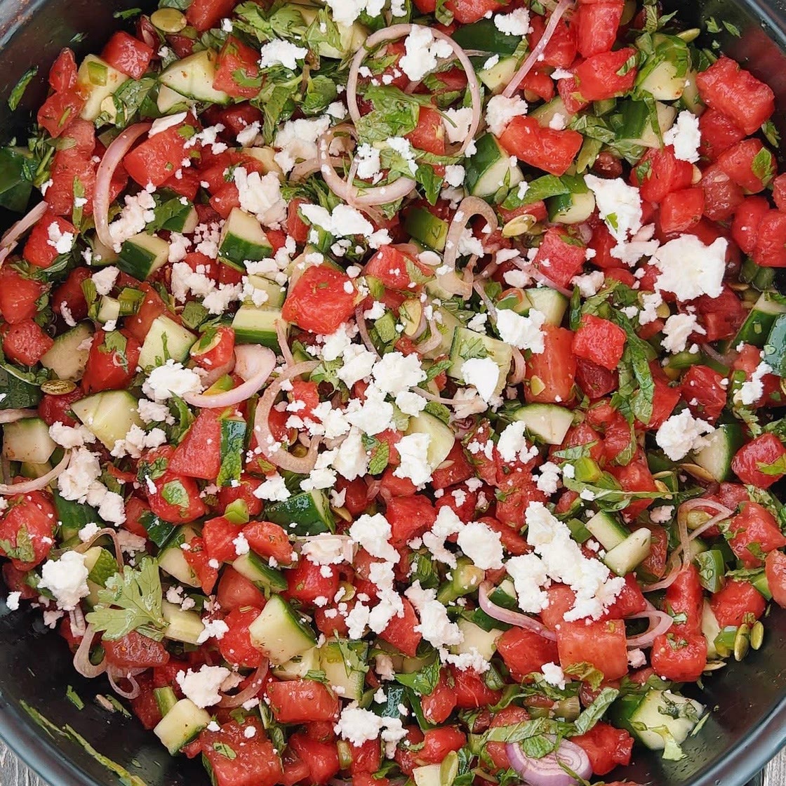 Chili Lime Watermelon + Feta Salad