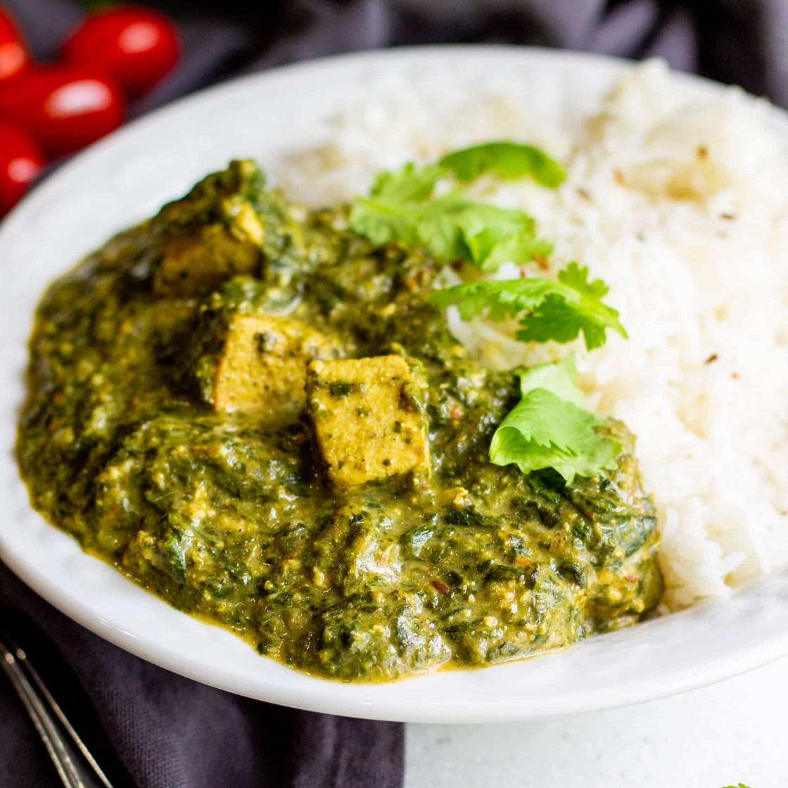 Saag Paneer - Vegan Indian Spiced Creamy Spinach
