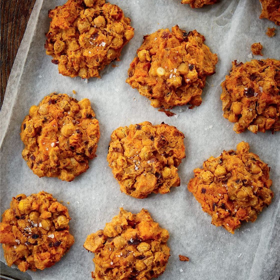 SWEET POTATO, RED LENTIL & CHICKPEA FRITTERS