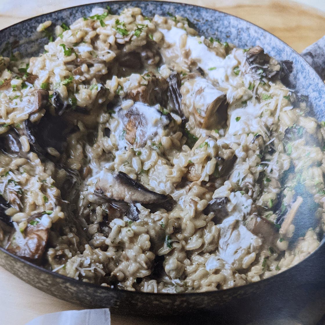 Baked mushroom risotto