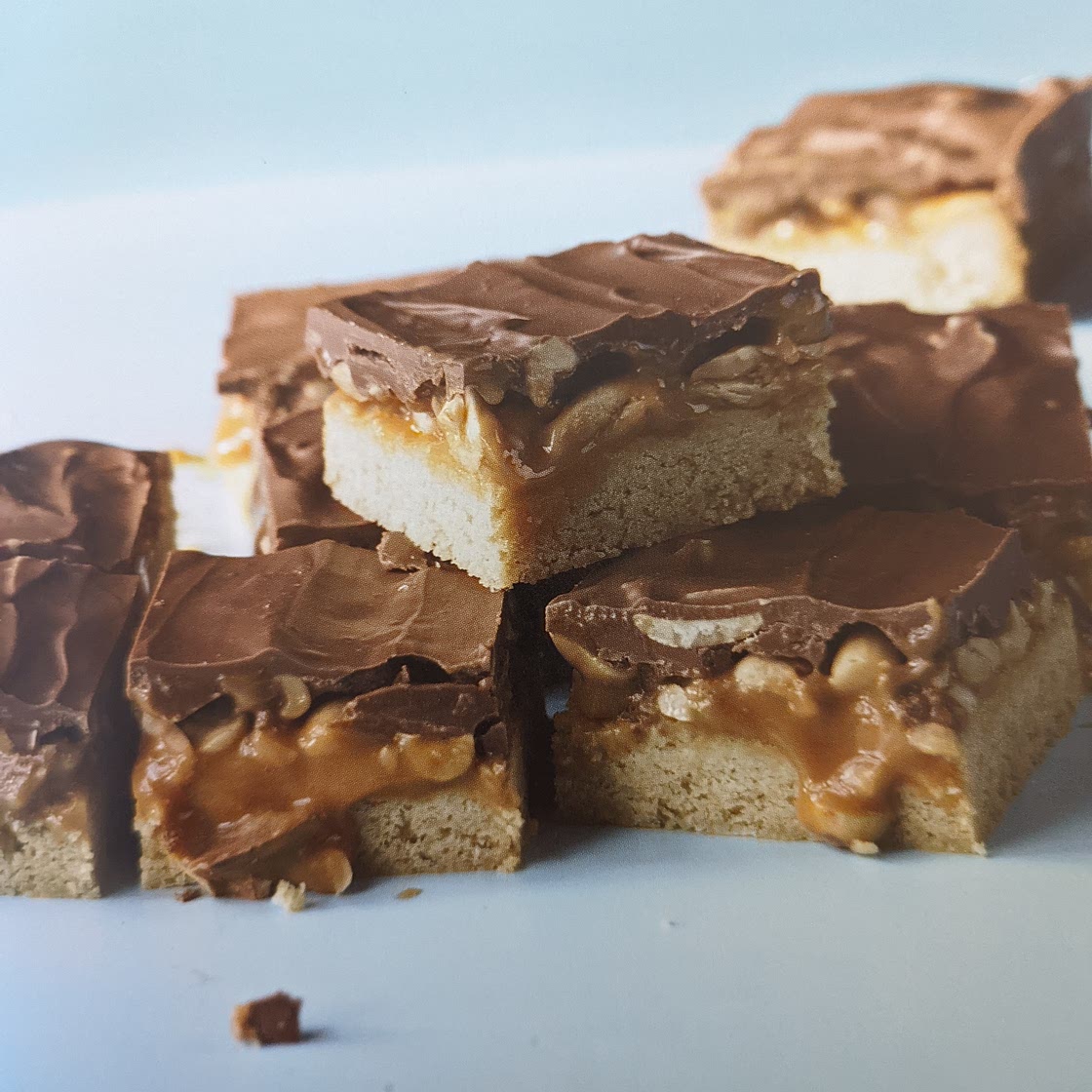 Chocolate, toffee and peanut squares