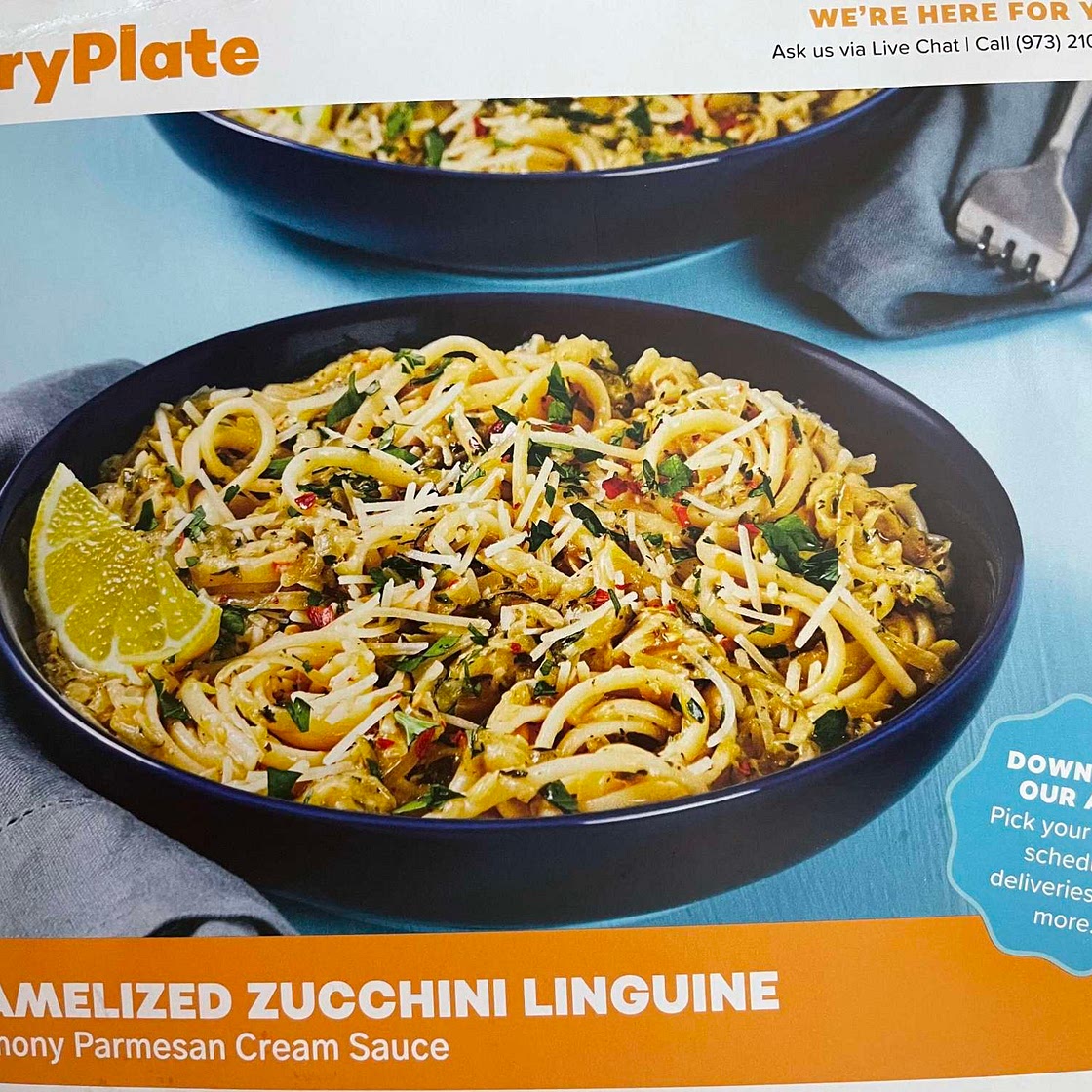 Caramelized zucchini linguine 