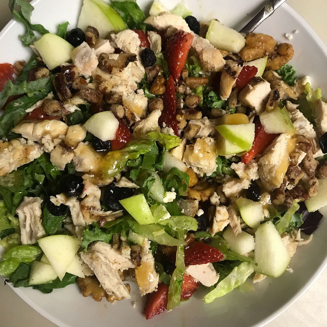 Spinach-Strawberry Salad with Feta & Walnuts