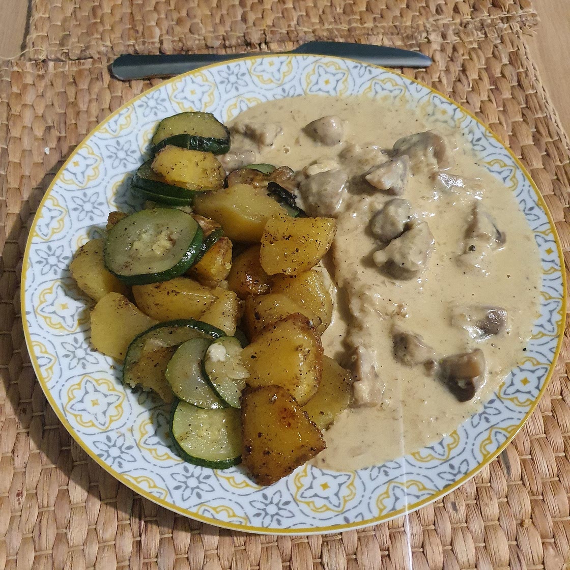 Poulet & sauce forestière à la moutarde