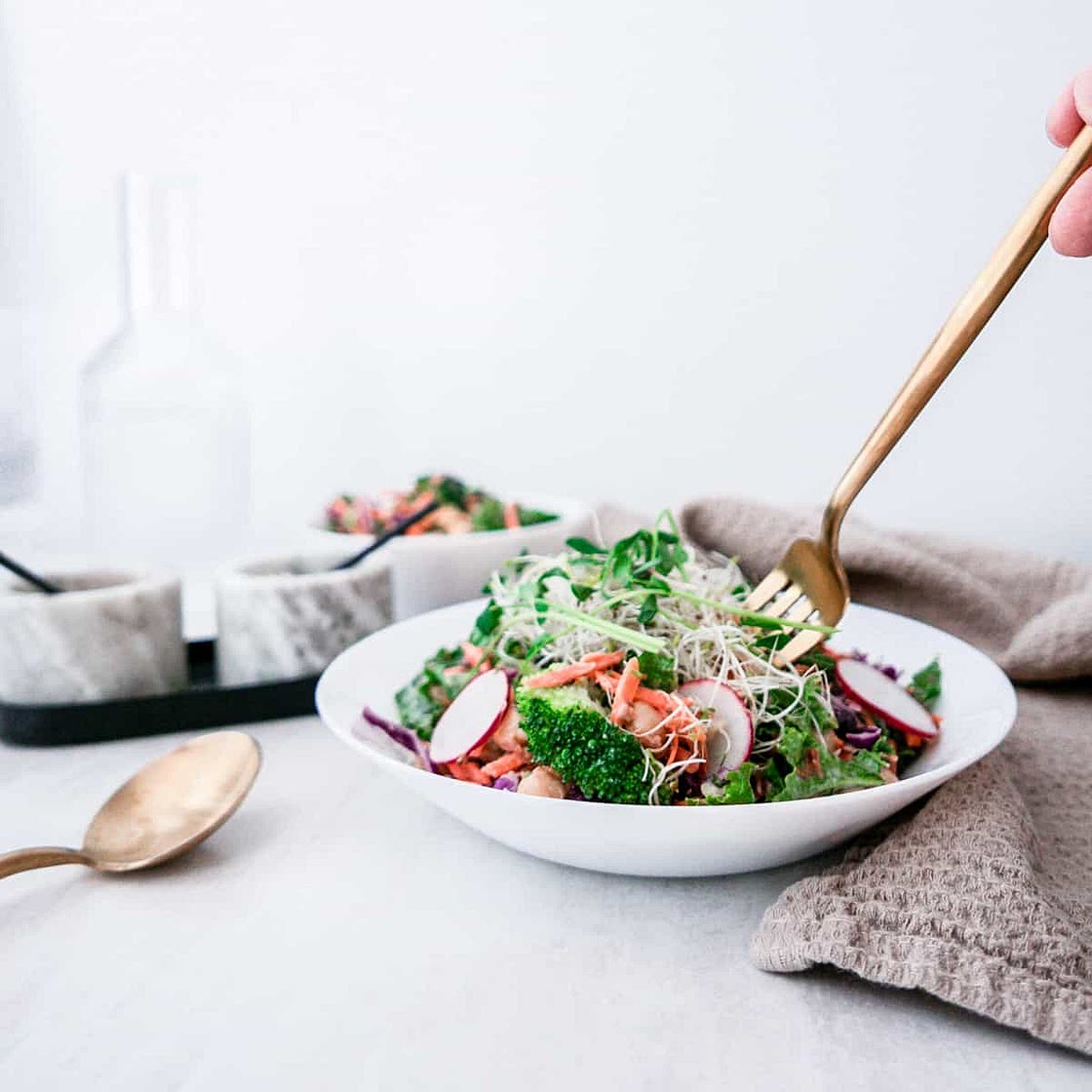 Carrots, Purple Cabbage, Easy Kale Salad Recipe (Alkaline)