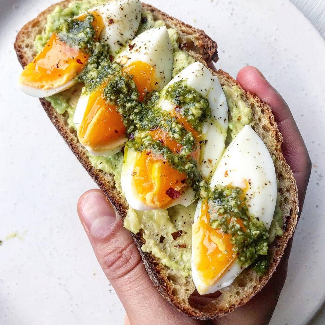 Jammy Egg, Avocado & Pesto Toast
