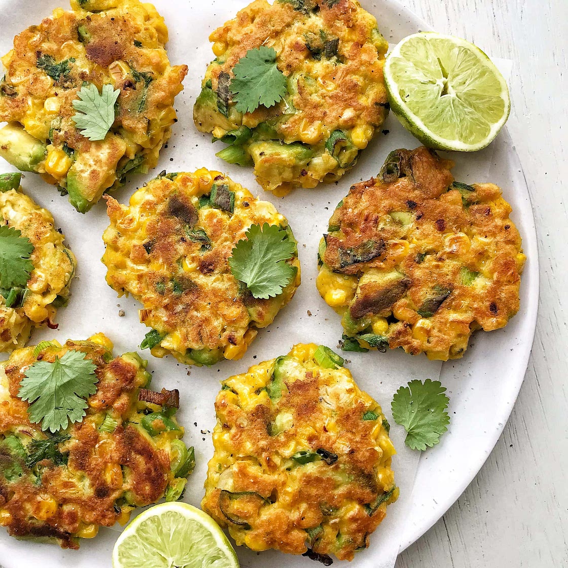 Avocado, Lime & Corn Fritters
