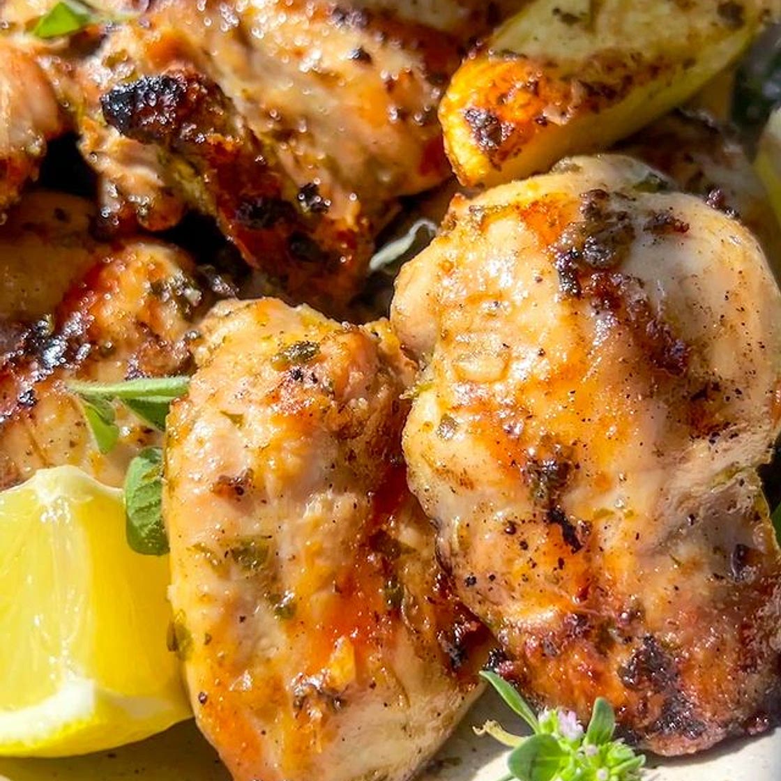 This is hands-down the best chicken marinade you will come across. Not only is it easy, it’s absolutely delicious and a perfect way to use any herbs you have in the garden. I’m using a secret ingredient in this recipe which is mayonnaise. If you have never