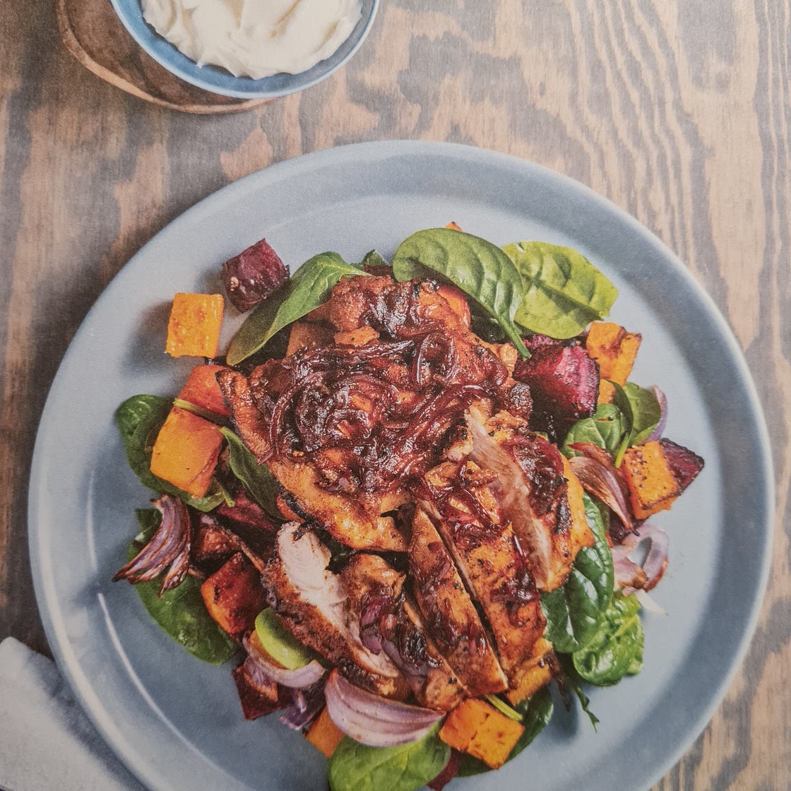 Creole chicken and roast veggie toss