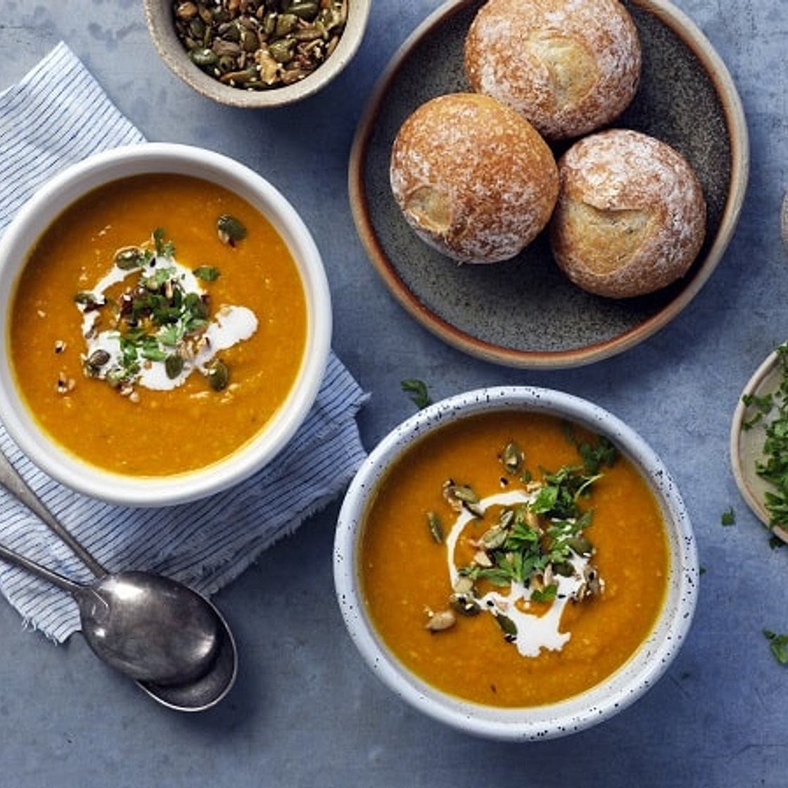 Easy Roasted Pumpkin & Corn Soup