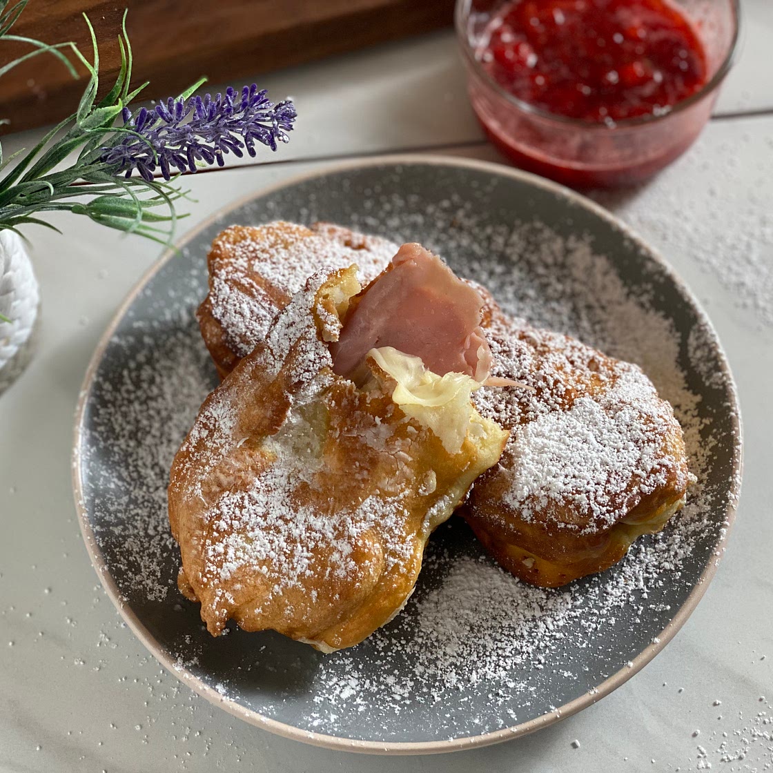 Funnel Cake Monte Cristo Sandwich - Brunch