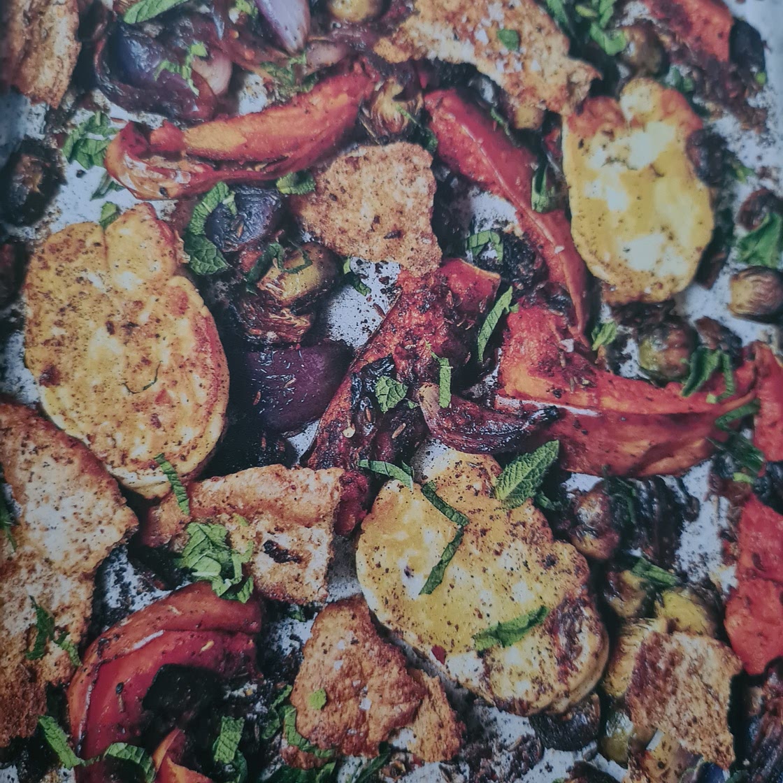 Roasted Vegetables with Baked Halloumi