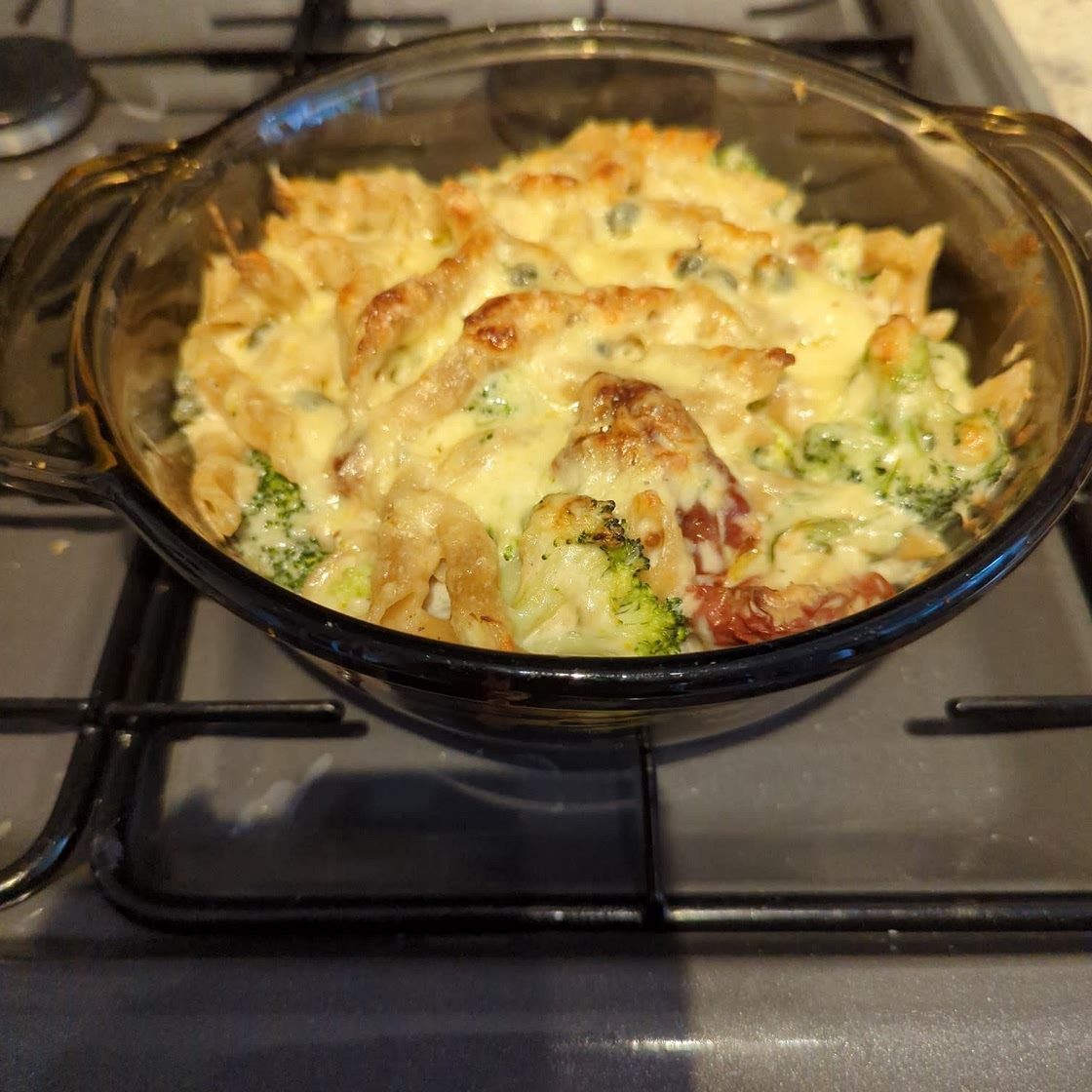 Italian broccoli & salmon bake