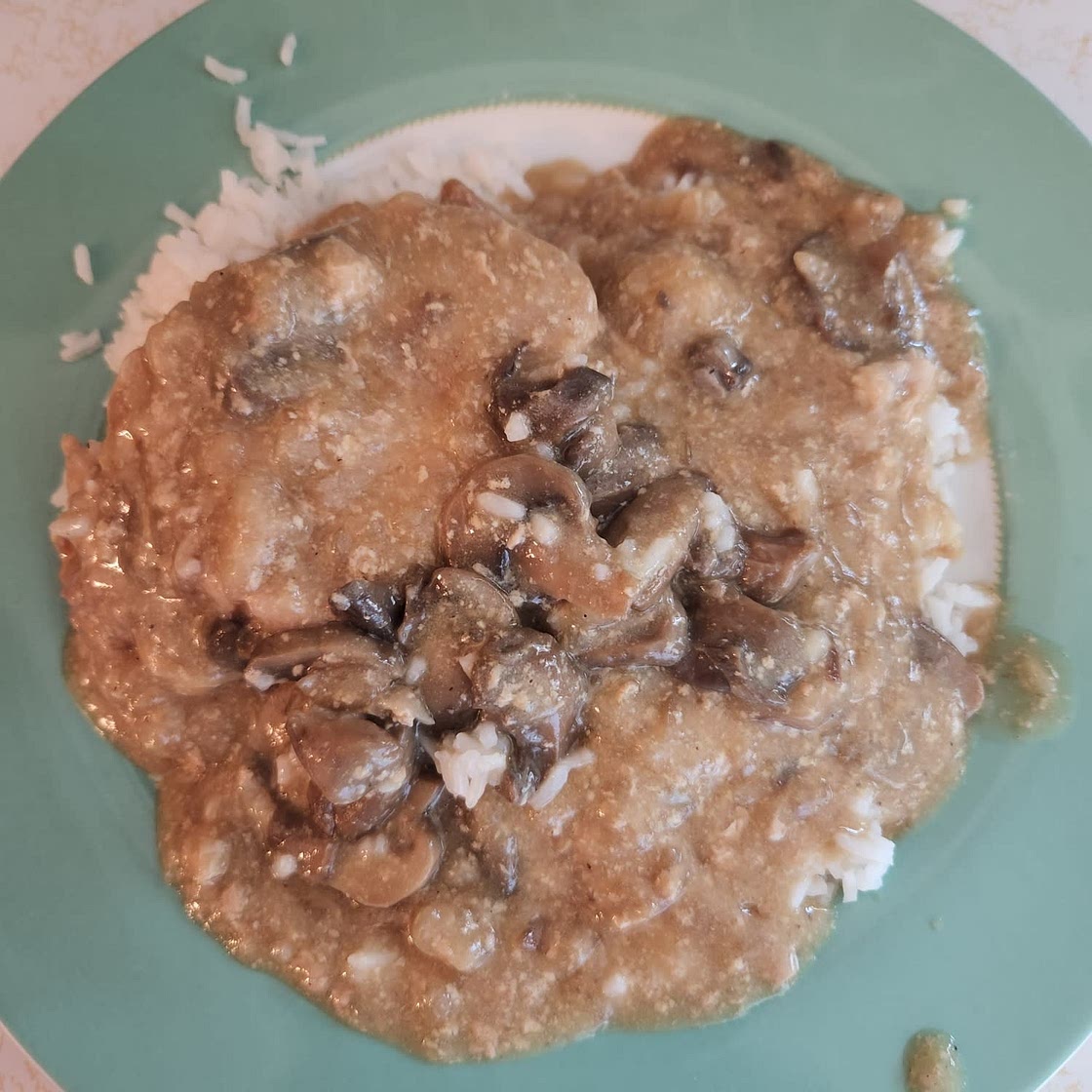 Easy Slow Cooker Smothered Pork Chops with Mushroom and Onion Gravy
