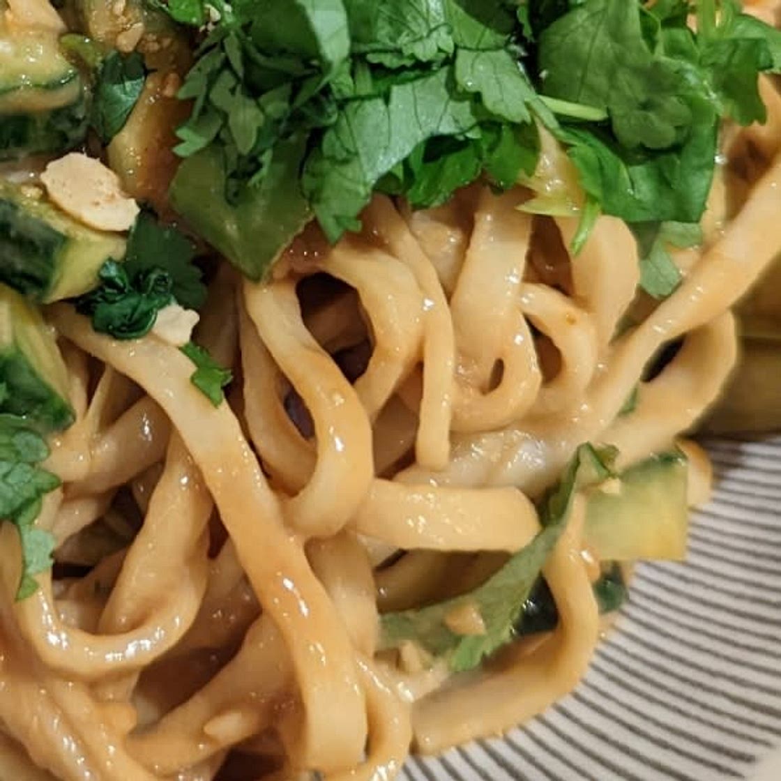 Cold Peanut Noodle Salad with Cucumbers