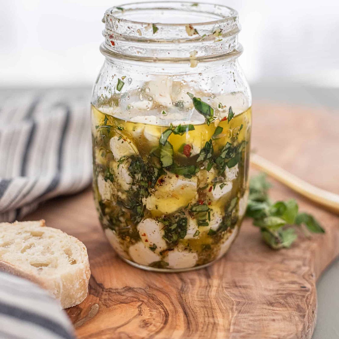 Easy Marinated Mozzarella Pearls