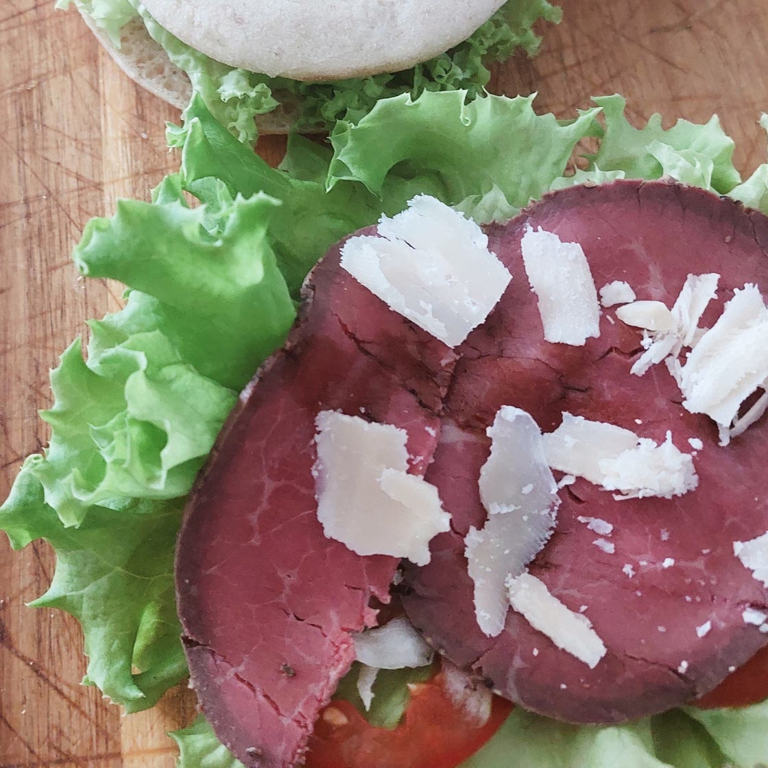 Panini - raost beef, parmesan flakes and balsamic vinegar